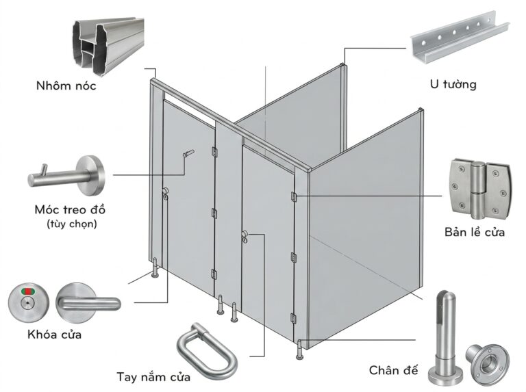 Vách ngăn vệ sinh Compact Vách Ngăn Vệ Sinh Compact Tại Quảng Ngãi