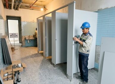 Thi công vách ngăn vệ sinh tại Quảng Ngãi chuyên nghiệp